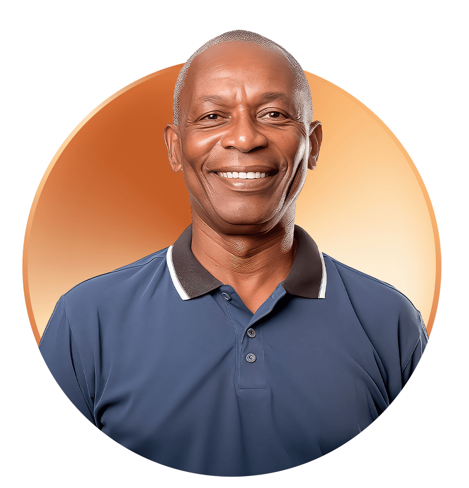 older adult man dental patient after dental implants